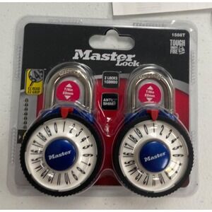 Master Lock Blue  Combination Padlock- Double Pack -NEW